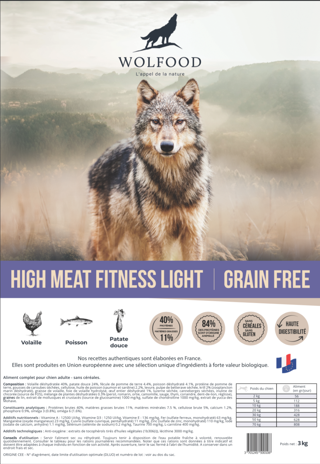 Wolfood chiens  Aliments et accessoires haut de gamme
